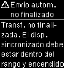 Menjase de error envío automático no finalizado Accu-Chek Guide