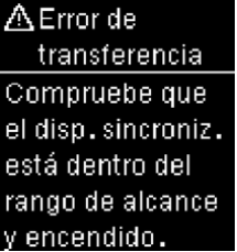 Menjase de error Error de transferencia  Accu-Chek Guide