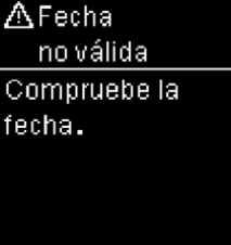 Menjase de error fecha no valida  Accu-Chek Guide