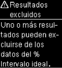 Menjase de error Error resultados excludidos del % Accu-Chek Guide