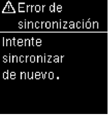 Menjase de error sincronización Accu-Chek Guide  